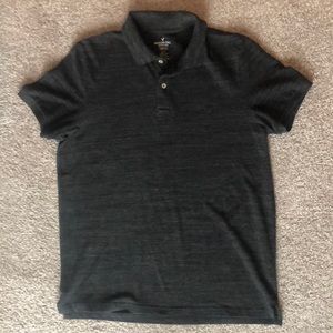 Men’s dark grey American Eagle brand “Core Flex” polo shirt.  Size L.